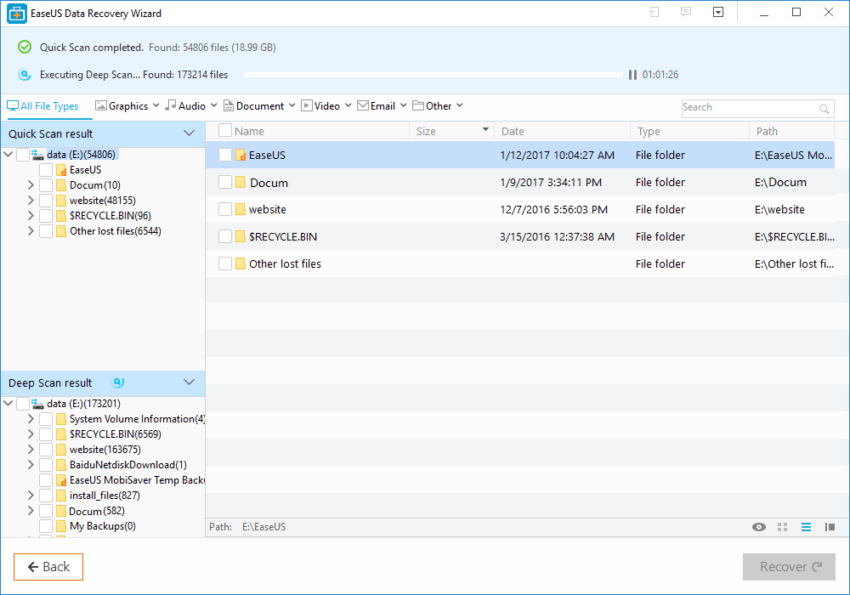 EaseUS-A Data Recovery Software For Windows