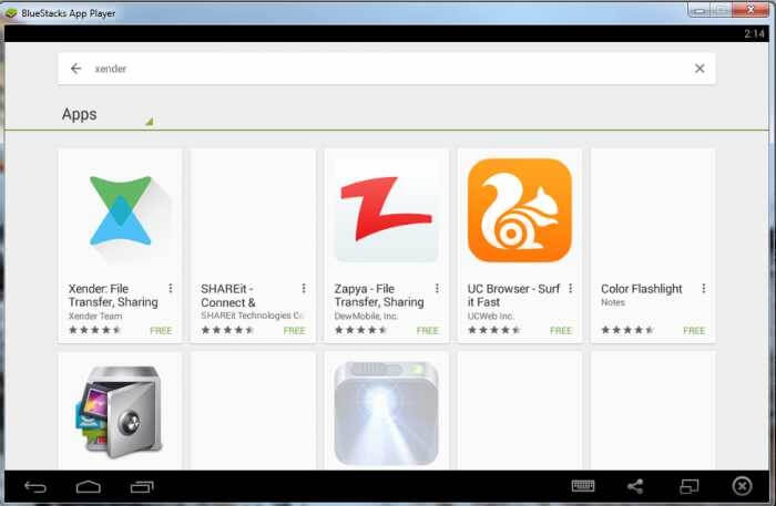 download xender for windows pc and laptop using bluestack 2